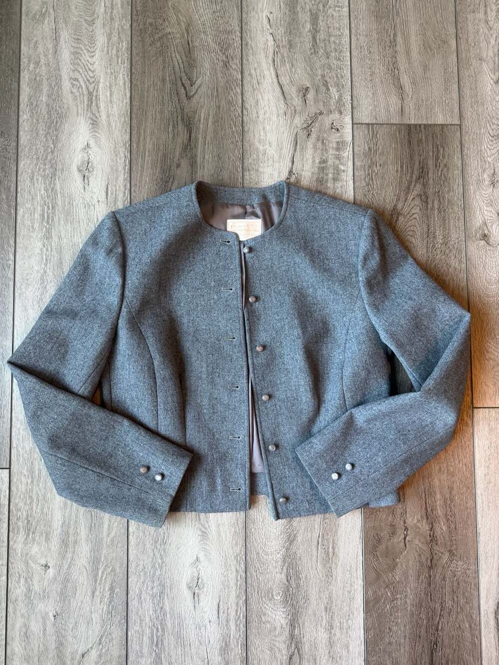 Pendleton Vintage Grey Virgin Wool Button Front Jacket Made in USA